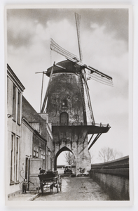 18293 Gezicht op de molen Rijn en Lek te Wijk bij Duurstede, vanaf de Dijkstraat.